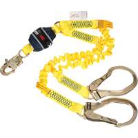 Twin-Leg Stretch Web Shock-Absorbing Lanyard, 6', Rebar Hook Center, Snap Hook Leg Ends EastCoast Offshore Supplies