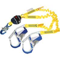 Twin-Leg Stretch Web Shock-Absorbing Lanyard, 6', Rebar Hook Center, Snap Hook Leg Ends EastCoast Offshore Supplies