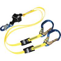 Twin-Leg Arc Flash Coated Web Shock-Absorbing Lanyard, 6', Rebar Hook Center, Snap Hook Leg Ends EastCoast Offshore Supplies