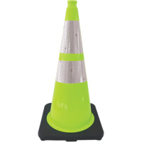 Premium Traffic Cone, 28", Lime Green, 4" & 6" Reflective Collar(s) EastCoast Offshore Supplies