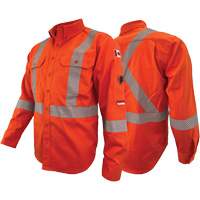Atlas Guardian&reg; FR/AR Work Shirts with 2" Striping, X-Small, High Visibility Orange EastCoast Offshore Supplies