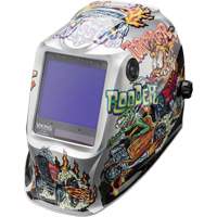 VIKING 3350 Hot Rodders Welding Helmet, 3.74" L x 3.34" W View Area, 5 - 13 Shade Range EastCoast Offshore Supplies
