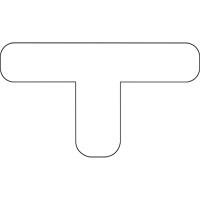 Floor Marking Shapes, T, 9.5" L x 6.5" W, White, Vinyl EastCoast Offshore Supplies