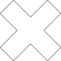 Floor Marking Shapes, Cross, 9.5" L x 3.5" W, White, Vinyl EastCoast Offshore Supplies