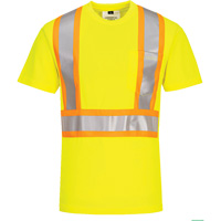 T-shirt de s&eacute;curit&eacute; &agrave; bandes contrastantes, Polyester, Petit, Jaune lime haute visibilit&eacute; EastCoast Offshore Supplies