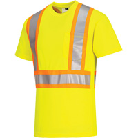 T-shirt de s&eacute;curit&eacute; &agrave; bandes contrastantes, Polyester, Petit, Jaune lime haute visibilit&eacute; EastCoast Offshore Supplies