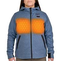 M12 Heated Hoodie with Battery, Women's, Medium, Blue, Poly-Cotton EastCoast Offshore Supplies