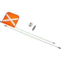 Heavy-Duty Safety Whip, Threaded Mount, 8' High, Orange with Reflective X EastCoast Offshore Supplies