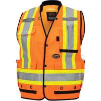 6680 Veste d'arpenteur antimicrobienne haute visibilit&eacute; avec dos en maille, Orange haute visibilit&eacute;, Petit, Polyester EastCoast Offshore Supplies