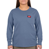 GRIDIRON Long Sleeve Pocket T-Shirt, Women's, X-Small, Blue EastCoast Offshore Supplies