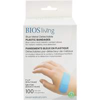Blue Water-Resistant Bandages, Rectangular/Square, 3", Plastic Metal Detectable, Sterile EastCoast Offshore Supplies