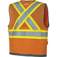 Veste de s&eacute;curit&eacute; pour arpenteur Pioneer avec fermeture &agrave; glissi&egrave;re et dos en maille, Orange haute visibilit&eacute;, Petit, Polyester EastCoast Offshore Supplies