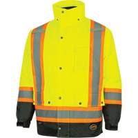 Parka de s&eacute;curit&eacute; d'hiver imperm&eacute;able 7-en-1 5057 Pioneer Yukon, Polyester, Noir/Jaune lime haute visibilit&eacute;, T-petit EastCoast Offshore Supplies
