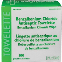 Serviette au chlorure de benzalkonium BZK, Serviette, Antiseptique EastCoast Offshore Supplies