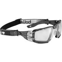 RUSH+ 2.0 XP Small Safety Glasses with Black & Grey Frame, Clear Lens, Anti-Fog/Anti-Scratch, ANSI Z87+ EastCoast Offshore Supplies