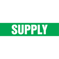 Marqueurs de tuyau "Supply", Autocollant, 4" h x 24" la, Blanc/vert EastCoast Offshore Supplies