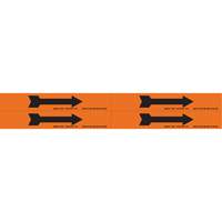 Marqueurs de tuyau avec fl&egrave;ches, Autocollant, 1-1/8" h x 7" la, Noir/orange EastCoast Offshore Supplies
