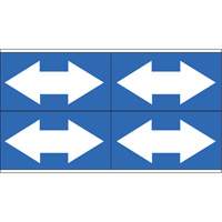 Marqueurs de tuyau avec fl&egrave;ches bidirectionnelles, Autocollant, 1-1/8" h x 7" la, Blanc/bleu EastCoast Offshore Supplies