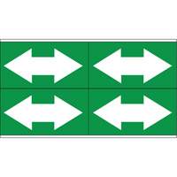 Marqueurs de tuyau avec fl&egrave;ches bidirectionnelles, Autocollant, 1-1/8" h x 7" la, Blanc/vert EastCoast Offshore Supplies