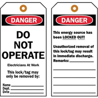 Lockout Tags, Plastic, 3" W x 5-1/2" H, English EastCoast Offshore Supplies