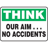 Enseigne  Our Aim… No Accidents , 7" x 10", Aluminium, Anglais EastCoast Offshore Supplies