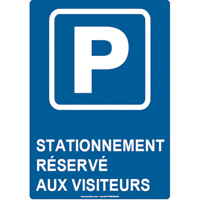 Panneau de stationnement r&eacute;serv&eacute;, 14" x 10", Aluminium, Français avec pictogramme EastCoast Offshore Supplies