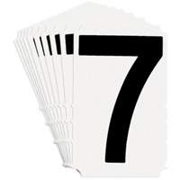 Quick-Align&reg; Individual Gothic Number & Letter Labels, 7, 4" H, Black on White EastCoast Offshore Supplies