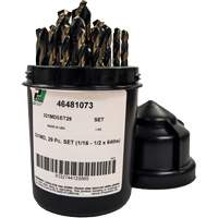 Mechanics Length Jobber Drill 135° - 1/16" to 1/2" by 1/64", 29 Pieces, High Speed Steel EastCoast Offshore Supplies