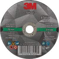 Silver Cut-Off Wheel, 3" x 0.06", 3/8"-24 Arbor, Type 1, Ceramic, 25645 RPM EastCoast Offshore Supplies
