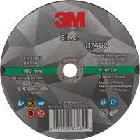 Silver Cut-Off Wheel, 4" x 0.06", 3/8"-24 Arbor, Type 1, Ceramic, 19100 RPM EastCoast Offshore Supplies