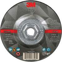Quick Change Silver Depressed Centre Grinding Wheel 87446, 5" x 1/4", 5/8"-11 Arbor, Type 27, Ceramic EastCoast Offshore Supplies