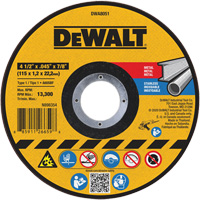 Metal Cut-Off Wheel, 4-1/2" x 0.045", 7/8" Arbor, Aluminum Oxide, Type 1 EastCoast Offshore Supplies