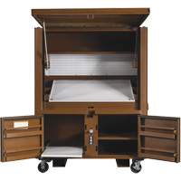 Coffre de chantier et surface de travail sur le terrain, 33" la x 63" p x 80" h, Acier, Rouge EastCoast Offshore Supplies