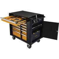 Chariot &agrave; outils &eacute;lectrique, 11 tiroirs, 42-1/2" la x 24-7/16" p x 41" h, Noir/Orange EastCoast Offshore Supplies