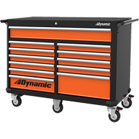 Roller Cabinet, 12 Drawers, 53" W x 24" D x 41" H, Black/Orange EastCoast Offshore Supplies