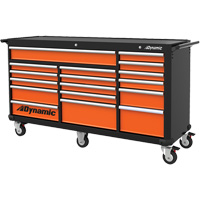 Roller Cabinet, 17 Drawers, 71" W x 24" D x 41" H, Black/Orange EastCoast Offshore Supplies