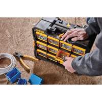 Flip-Bin Organizer, 3-7/8" W x 17-3/4" D x 13-7/8" H, Black/Yellow EastCoast Offshore Supplies