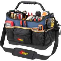 Boîte &agrave; outils ouverte &agrave; base moul&eacute;e, Polyester balistique, 17 pochettes, Noir/Bleu EastCoast Offshore Supplies