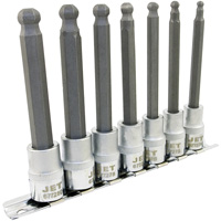 Jeu de douilles &agrave; embouts longs et sph&eacute;riques de 4" m&eacute;triques LHSW-3807, Sph&egrave;re hexagonale, Prise 3/8", 7 mr EastCoast Offshore Supplies