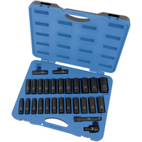 Jeu de douilles SAE/m&eacute;triques PS2712DC, 27 Mcx, Chocs, Prise de 1/2", Profond EastCoast Offshore Supplies