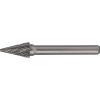 Solid Carbide Burrs - Pointed Cone Shape, SM-42, 1/8" Dia., 1/8" Shank, 7/16" Depth of Cut EastCoast Offshore Supplies
