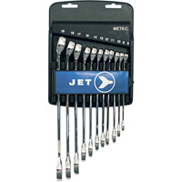 Jeux de cl&eacute;s mixtes combin&eacute;es longues enti&egrave;rement polies, Combinaison, 11 morceaux, M&eacute;trique EastCoast Offshore Supplies