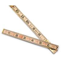 R&egrave;gle de maçon surdimensionn&eacute; Red End, 6' lo, Bois, Graduations de 1/16" EastCoast Offshore Supplies