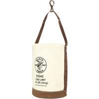 Sceau &agrave; fond en cuir, 17" h, Toile, Blanc EastCoast Offshore Supplies