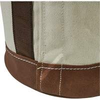 Sceau &agrave; fond en cuir, 17" h, Toile, Blanc EastCoast Offshore Supplies