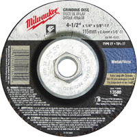 Grinding Wheel, 4-1/2" x 1/8", 5/8"-11 Arbor, Aluminum Oxide, Type 27 EastCoast Offshore Supplies