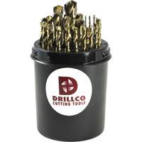 Jeu de forets courts, imp&eacute;rial, dans un seau Drillco, 29 morceaux, Cobalt EastCoast Offshore Supplies