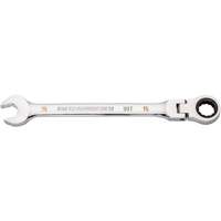 90-Tooth Flex Head Ratcheting Combination Wrench, 12 Point, 15 mm, Chrome Finish EastCoast Offshore Supplies
