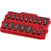 Jeu de douilles profondes 3/8" Shockwave Impact Duty Packout, 17 Mcx, Chocs, Prise de 3/8", Profond EastCoast Offshore Supplies