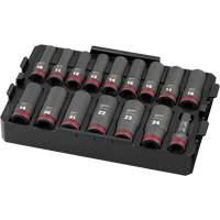 Jeu de douilles profondes 3/8" Shockwave Impact Duty Packout, 16 Mcx, Chocs, Prise de 1/2", Profond EastCoast Offshore Supplies